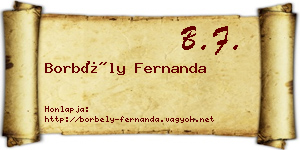 Borbély Fernanda névjegykártya